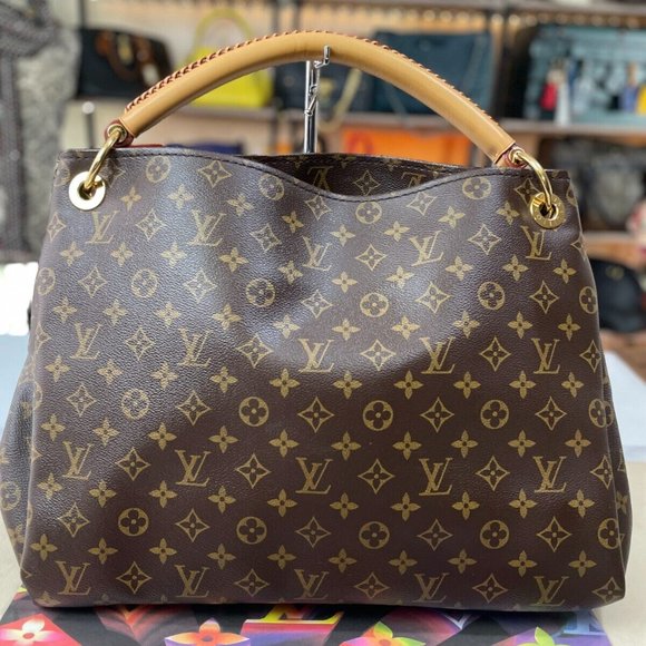 LOUIS VUITTON Authentic Artsy MM Tote Monogram LV Shoulder Large LV +Dust Bag - Picture 2 of 16
